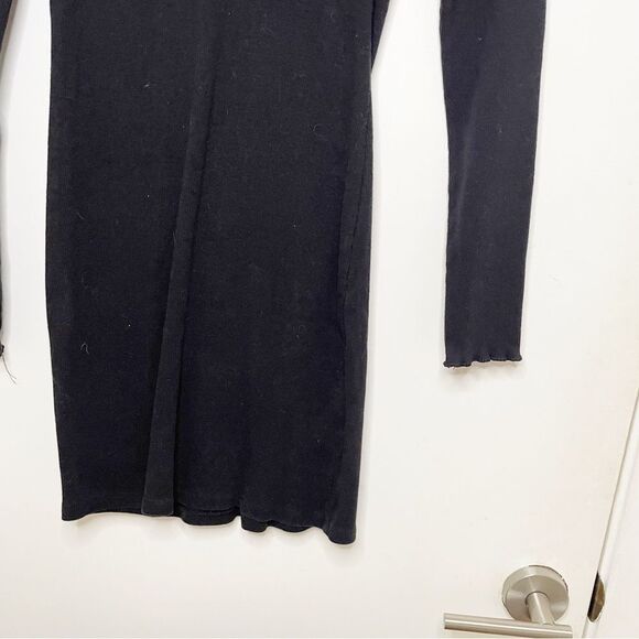Abercrombie & Fitch A&F long sleeve ribbed knit mock neck mini dress black M - Picture 6 of 12